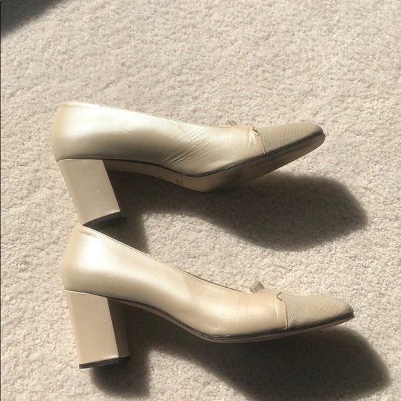YSL light taupe block heels size 10 - Picture 5 of 7